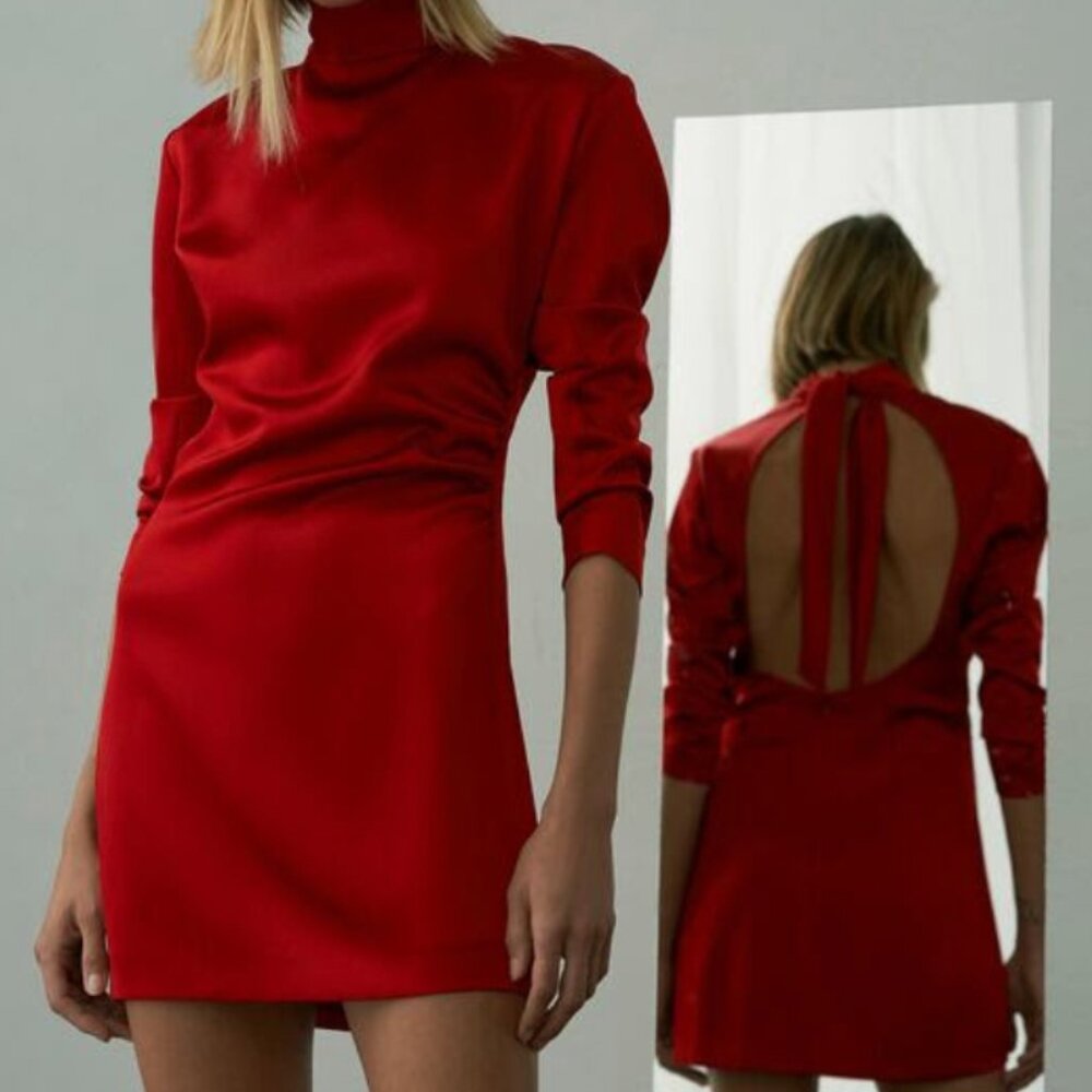 Zara RUCHED MINI DRESS LIMITED EDITION
